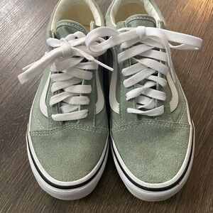 Vans Green and White Sneakers